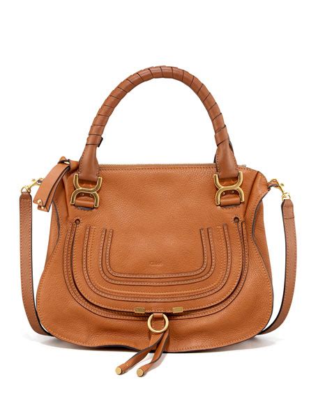 chloe marcie medium satchel bag tan